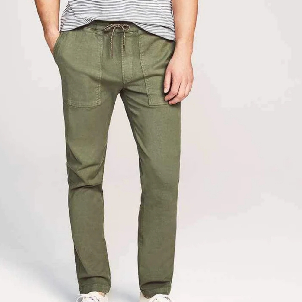 Faherty Olive Green Drawstring Utility Pants